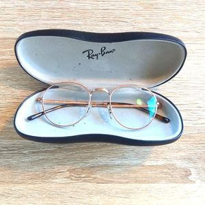 Ray Ban rose gold metal eyeglasses